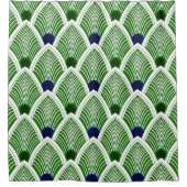 Art Deco Sunburst Fan in Cool Lime Green Douchegordijn (Voorkant)