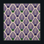 Art Deco Sunburst Fan in Cool Summer Paars Hout Afdruk<br><div class="desc">Art Deco emerged from the interwar period when rapid industrialisation was transforming culture. De stijl van de rich colours,  bold geometric shapes en lavish ornamentation. This design is an elegant fan pattern in fresh summer cohui.</div>