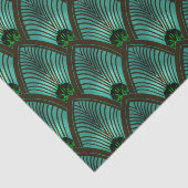 Art Deco Sunburst Fan in Metallic Green Tissuepapier (Detail)