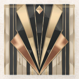 Art Deco Sunburst Geometric Luxury Design Glazen Onderzetter