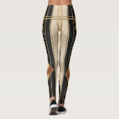 Art Deco Sunburst Geometric Luxury Design Leggings (Achterkant)