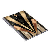 Art Deco Sunburst Geometric Luxury Design Notitieboek (Rechterzijde)