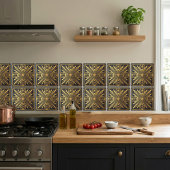 Art Deco Sunburst Gold Black Geometric Design Tegeltje