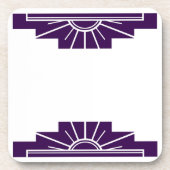 Art Deco Sunburst in Deep Paarse Bier Onderzetter (Voorkant)