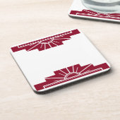 Art Deco Sunburst in Deep Ruby Bier Onderzetter (Linkerzijde)