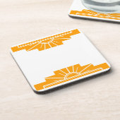 Art Deco Sunburst in Golden Yellow Bier Onderzetter (Linkerzijde)