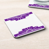 Art Deco Sunburst in het Paarse Bier Onderzetter (Linkerzijde)