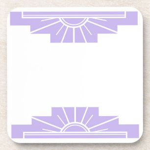 Art Deco Sunburst in Paarse Pastel Bier Onderzetter