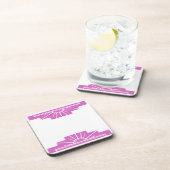 Art Deco Sunburst in Roze Bier Onderzetter (Rechterzijde)