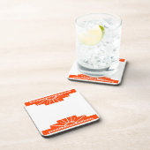 Art Deco Sunburst in Sinaasappel Bier Onderzetter (Rechterzijde)