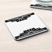 Art Deco Sunburst in zwart Bier Onderzetter (Linkerzijde)