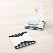 Art Deco Sunburst in zwart Bier Onderzetter (Rechterzijde)