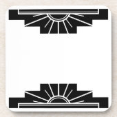 Art Deco Sunburst in zwart Bier Onderzetter (Voorkant)