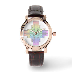 Art Deco Sunburst Pattern in Pastels Horloge