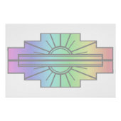 Art Deco Sunburst Pattern in Pastels Perfect Poster (Voorkant)