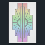 Art Deco Sunburst Pattern in Pastels Perfect Poster<br><div class="desc">Gebaseerd op klassieke decovormen,  werd dit zonnebarstpatroon opnieuw gemaakt in prachtige zachte pastels</div>