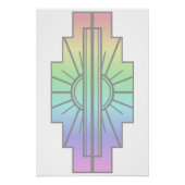 Art Deco Sunburst Pattern in Pastels Perfect Poster (Voorkant)