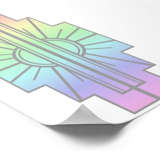 Art Deco Sunburst Pattern in Pastels Poster (Hoek)