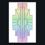 Art Deco Sunburst Pattern in Pastels Poster<br><div class="desc">Gebaseerd op klassieke decovormen,  werd dit zonnebarstpatroon opnieuw gemaakt in prachtige zachte pastels</div>