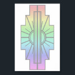 Art Deco Sunburst Pattern in Pastels Poster<br><div class="desc">Gebaseerd op klassieke decovormen,  werd dit zonnebarstpatroon opnieuw gemaakt in prachtige zachte pastels</div>