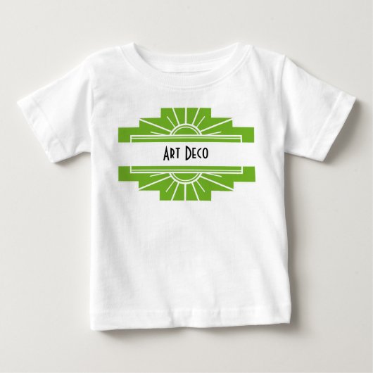 Art Deco Sunburst Pattern in White en Limoen Baby (Voorkant)