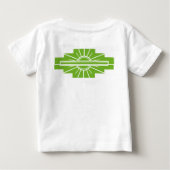 Art Deco Sunburst Pattern in White en Limoen Baby (Achterkant)