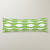 Art Deco Sunburst Pattern in White en Limoen Lichaamskussen (Achterkant)