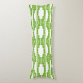 Art Deco Sunburst Pattern in White en Limoen Lichaamskussen (Voorkant Verticaal)