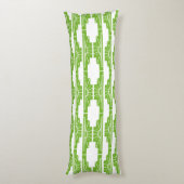 Art Deco Sunburst Pattern in White en Limoen Lichaamskussen (Achterkant (Verticaal))