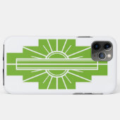 Art Deco Sunburst Pattern in White en Limoen-M Case-Mate iPhone Case (Achterkant (horizontaal))