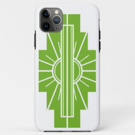 Art Deco Sunburst Pattern in White en Limoen-M Case-Mate iPhone Case