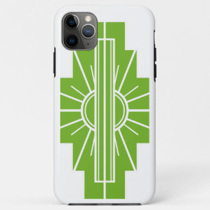 Art Deco Sunburst Pattern in White en Limoen-M Case-Mate iPhone Case
