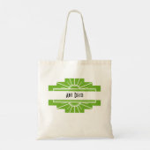Art Deco Sunburst Pattern in White en Limoen Tas B (Achterkant)