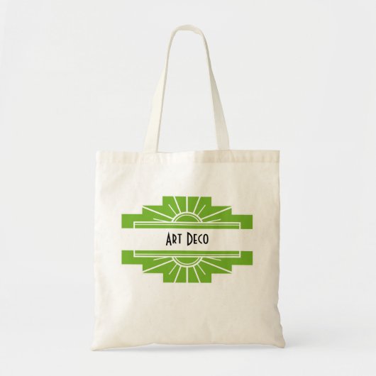 Art Deco Sunburst Pattern in White en Limoen Tas B (Voorkant)