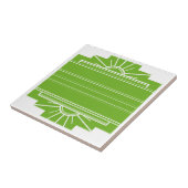 Art Deco Sunburst Pattern in White en Limoen Tegeltje (Zijkant)