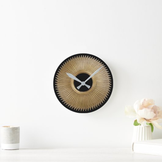 Art Deco Sunburst  Ronde Klok (Huis)