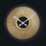 Art Deco Sunburst  Ronde Klok<br><div class="desc">Maak het kunstdeco-invloed om je plaats te bespioneren..</div>