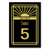 Art Deco Sunburst Tafelnummers Kaarten (Voorkant)