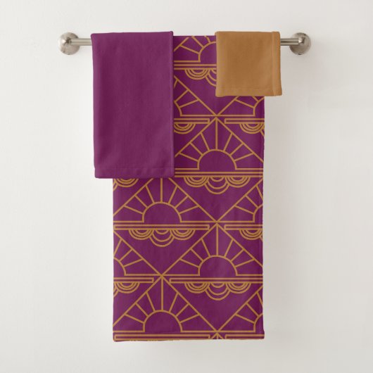 Art Deco Sunrise Bad Handdoek (Insitu)