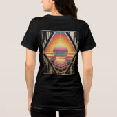 Art Deco Sunrise Black Tri-Blend Shirt (Achterkant)