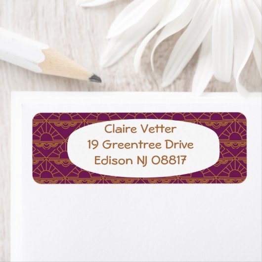 Art Deco Sunrise Etiket (Insitu)