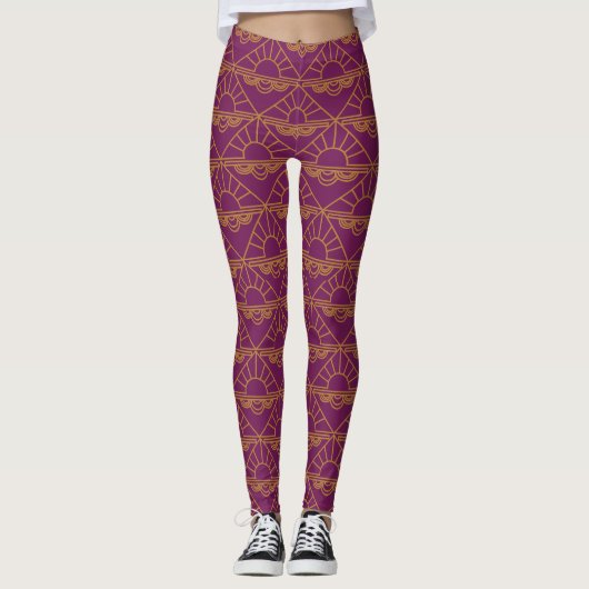 Art Deco Sunrise Leggings (Voorkant)