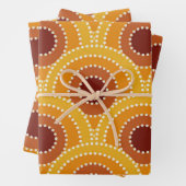 Art Deco Sunrise Retro patroon Inpakpapier Vel (In situ)