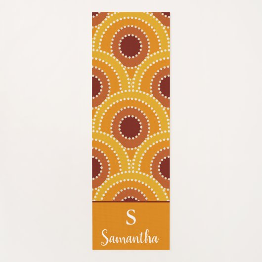 Art Deco Sunrise Retro patroon met monogram Yogamat (Voorkant)