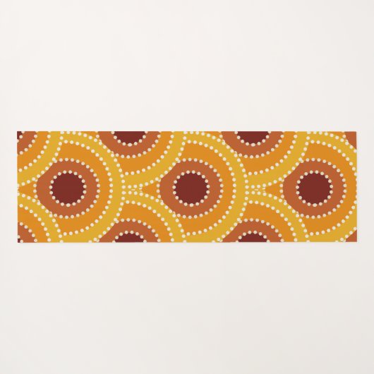 Art Deco Sunrise Retro patroon monogrammen Yogamat (Achterkant (horizontaal))