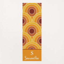 Art Deco Sunrise Retro patroon monogrammen Yogamat