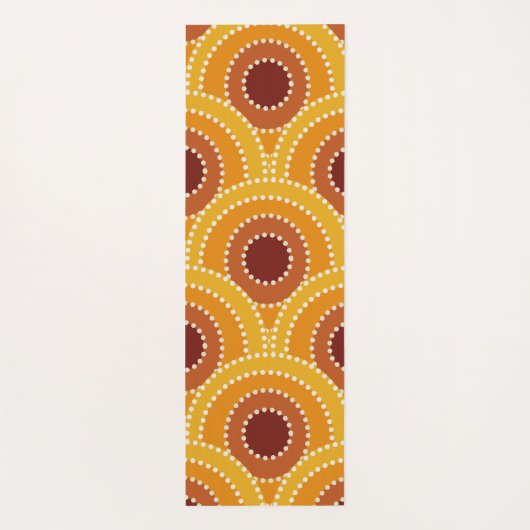 Art Deco Sunrise Retro patroon monogrammen Yogamat (Achterkant)