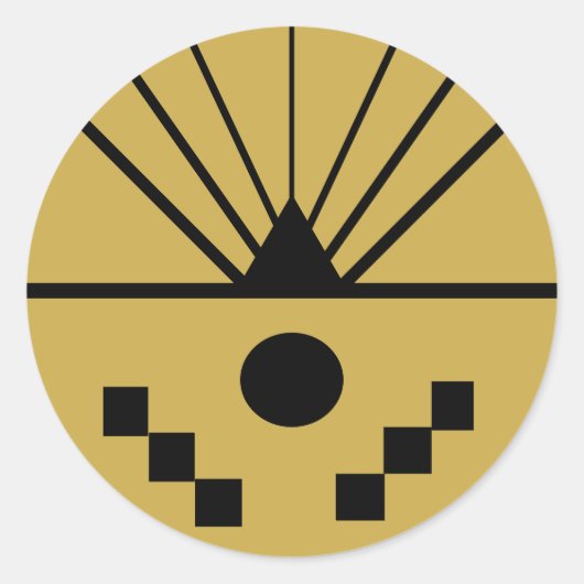 Art Deco Sunrise Ronde Sticker (Voorkant)