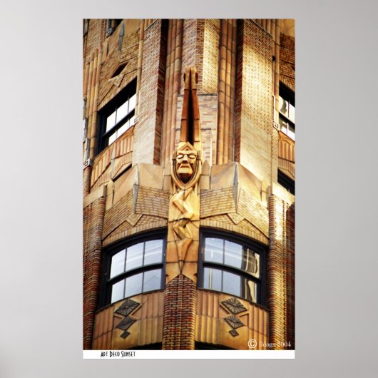 Art Deco Sunset Poster (Voorkant)