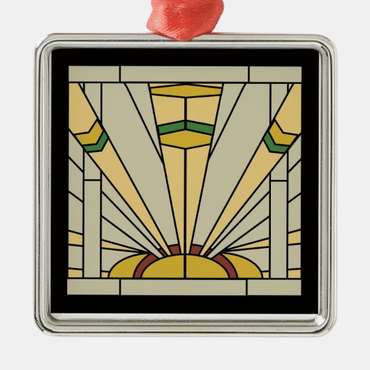 Art Deco Sunshine Metalen Ornament (Voorkant)